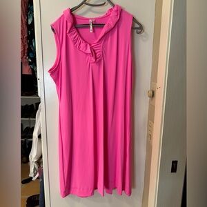 Lulu-B Pink Ruffled Bib Collar Tunic